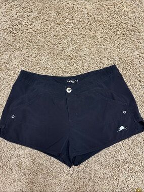 Pelagic Navy Women's Athletic Shorts with Dolphin Logo